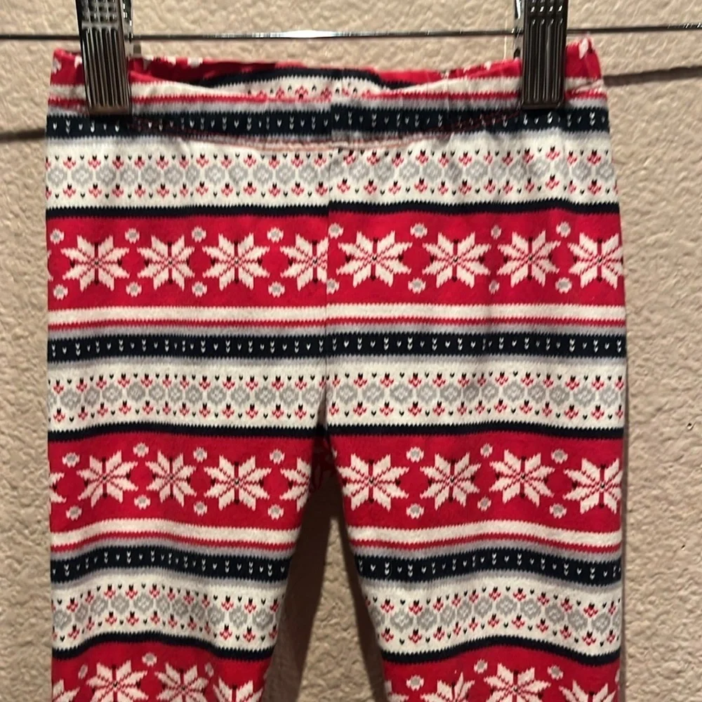 Gymboree Girl’s Holiday Print Christmas Snowflake leggings size 4T Fair Isle